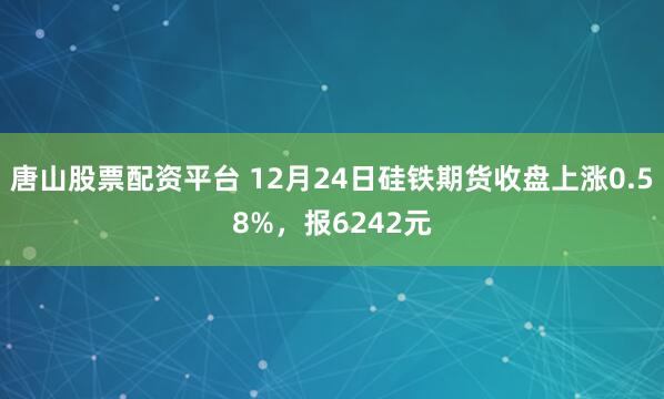 唐山股票配资平台 12月24日硅铁期货收盘上涨0.58%，报6242元