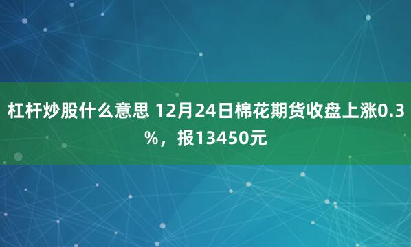 杠杆炒股什么意思 12月24日棉花期货收盘上涨0.3%，报13450元