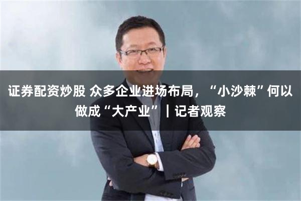 证券配资炒股 众多企业进场布局，“小沙棘”何以做成“大产业”｜记者观察